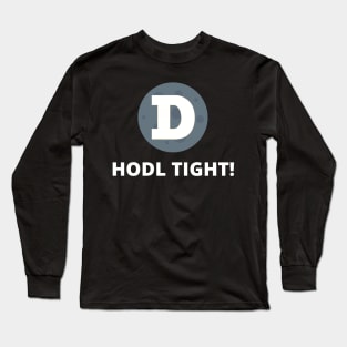 Dogecoin to the Moon HODL Tight Moon Design 1 Long Sleeve T-Shirt